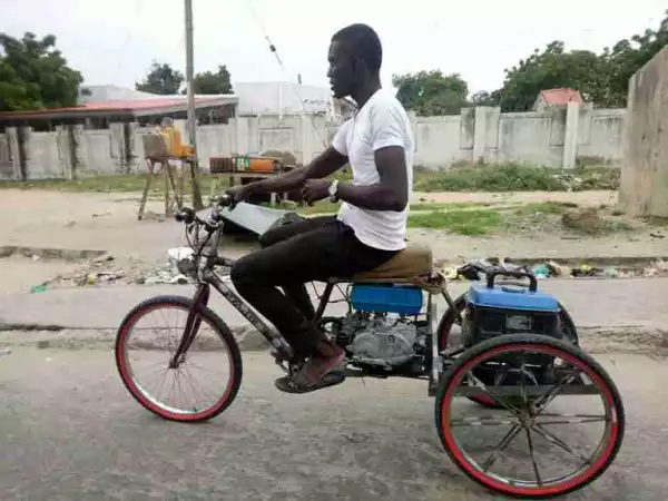Check Out This Customized Tricycle A Guy Was Spotted Riding In Maiduguri (Photos)